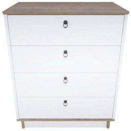 Chest Of Drawers Sahra 875ZNA4562 72x42x83,1cm White-Walnut WHITE-WALNUT