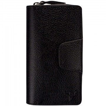 Women's Leather Wallet Lobby 456ZYM1276 18,5x2x10cm Black Garbalia