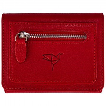 Women's Leather Wallet Moon 456ZYM1333 11x2x8,5cm Red Garbalia