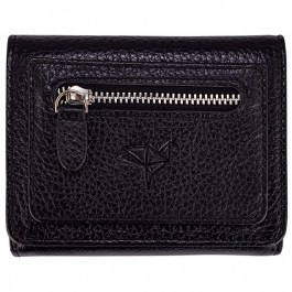 Women's Leather Wallet Moon 456ZYM1335 11x2x8,5cm Black Garbalia BLACK