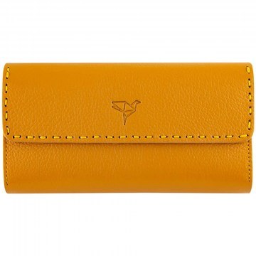 Women's Leather Wallet Paris 456ZYM1372 19x3x10cm Mustard Garbalia