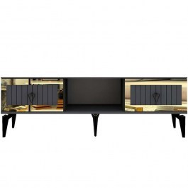 Έπιπλο Τηλεόρασης Linda 475OLV2905 150x29,6x44,6cm Anthracite-Gold ANTHRACITE-GOLD