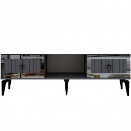 Έπιπλο Τηλεόρασης Linda 475OLV2906 150x29,6x44,6cm Anthracite-Silver ANTHRACITE