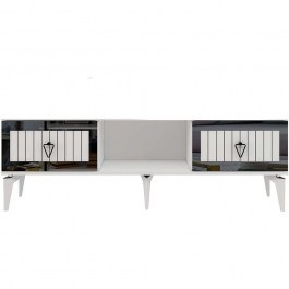 Έπιπλο Τηλεόρασης Linda 475OLV2908 150x29,6x44,6cm White-Silver WHITE
