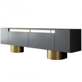 Έπιπλο Τηλεόρασης Bohem 618BLY1260 180x30x50cm Anthracite-Gold ANTHRACITE-GOLD