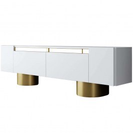 Έπιπλο Τηλεόρασης Bohem 618BLY1261 180x30x50cm White-Gold WHITE-GOLD