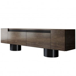 Έπιπλο Τηλεόρασης Bohem 618BLY1287 180x30x50cm Walnut-Black WALNUT
