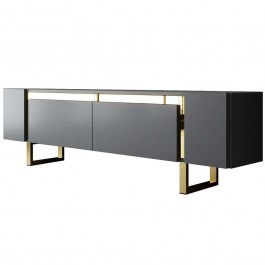 TV Furniture Yildiz 618BLY1269 180x30x50cm Anthracite-Gold ANTHRACITE-GOLD
