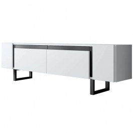 TV Furniture Yildiz 618BLY1276 180x30x50cm White-Black WHITE