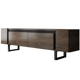 TV Furniture Yildiz 618BLY1286 180x30x50cm Walnut-Black WALNUT