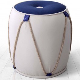Σκαμπό Fora 209FLF1287 42x44cm White-Blue WHITE-BLUE