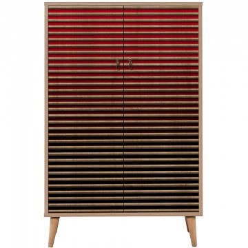 Παπουτσοθήκη - Ντουλάπι Multibox 869VEL3973 80x36x127cm Oak-Red