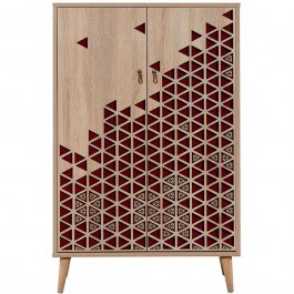 Παπουτσοθήκη - Ντουλάπι Multibox 869VEL3975 80x36x127cm Oak-Red OAK-RED