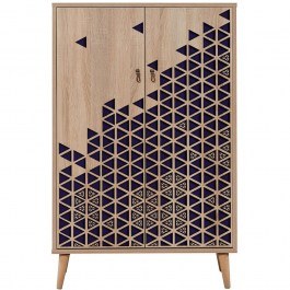 Παπουτσοθήκη - Ντουλάπι Multibox 869VEL3976 80x36x127cm Oak-Blue OAK-BLUE