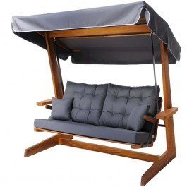 Κούνια Κήπου Τριθέσια Sia 675SWG1105 235x134x195cm Anthracite ANTHRACITE