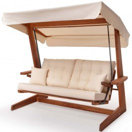 Κούνια Κήπου Τριθέσια Sia 675SWG1106 235x134x195cm Beige BEIGE
