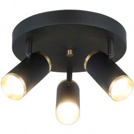 Φωτιστικό Οροφής - Σποτ Lume 341LCA1129 33x13cm 3xGU10 7W Black-Gold Opviq BLACK-GOLD