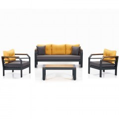 Garden Lounge Assento (Set 4Pcs) 561CLR1103 Yellow-Grey