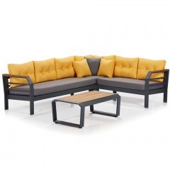 Σαλόνι Κήπου Assento Corner (Σετ 2Τμχ) 561CLR1111 Yellow-Grey