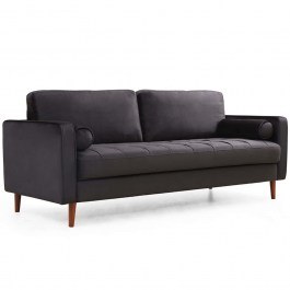 Καναπές Τριθέσιος Rome 560ARE1334 215x70x90cm Black BLACK