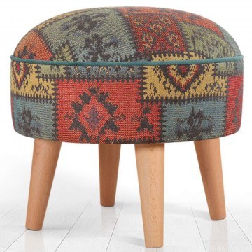 Stool Rugrev 209FLF1423 45x45x45cm Multi-Green