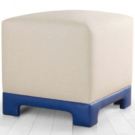 Σκαμπό Lenover 209FLF1415 50x50x47cm Cream-Blue CREAM-BLUE