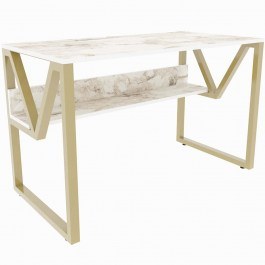 Γραφείο Lona 875ZNA4541 120x60x72,8cm Marble Effect White WHITE