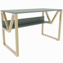 Γραφείο Lona 875ZNA4543 120x60x72,8cm Green-Gold GREEN-GOLD