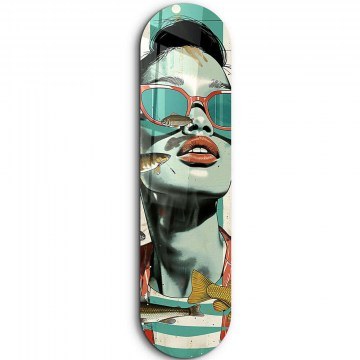 Πίνακας Γυάλινος Retro Woman With Glasses 226SNG1168 20x80cm Multi Wallity