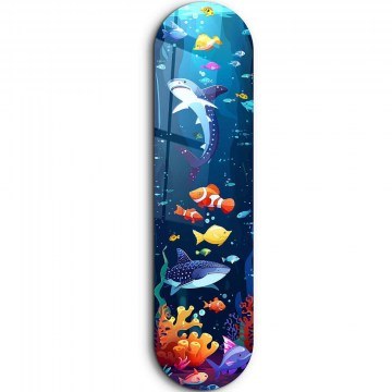 Tempered Glass Painting Sweet Shark 226SNG1148 20x80cm Multi Wallity