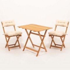 Garden Dining Set (Set 3Pcs) 644MYD1151 80x60x72cm Natural-Cream