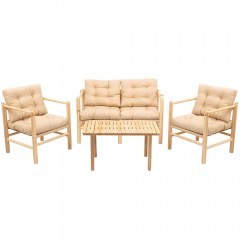 Σαλόνι Κήπου (Σετ 4Τμχ) 644MYD1156 Natural-Cream