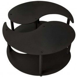 Τραπέζια Σαλονιού Yin Yang (Σετ 2Τμχ) 282PTR1514 Φ70x38cm Black BLACK