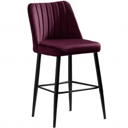 Σκαμπό Μπαρ Vento (Σετ 4Τμχ) 107BCK1109 49x45x99cm Claret Red RED