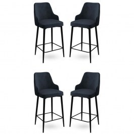 Σκαμπό Μπαρ Enox Babyface (Σετ 4Τμχ) 240CHR1305 45x43x105cm Anthracite-Black ANTHRACITE-BLACK