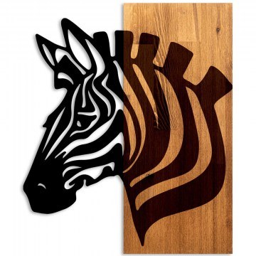 Διακοσμητικό Τοίχου Zebra 899SKL2708 48x3x58cm Walnut-Black Wallity