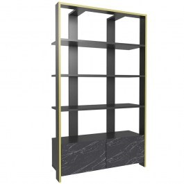 Bookcase Elena 875ZNA4616 93,6x31,5x160cm Marble Effect Black BLACK