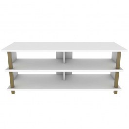 Έπιπλο Τηλεόρασης Pueblo 322RTC2246 120x44,6x47,4cm Gold-White WHITE-GOLD