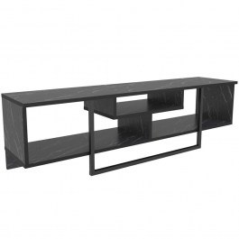 Έπιπλο Τηλεόρασης Asal 150 322RTC2107 150x35,2x40cm Marble Effect Black BLACK