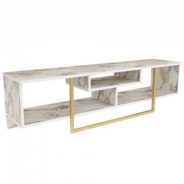 TV Furniture Asal 150 322RTC2111 150x35,2x40cm Marble Effect White-Gold