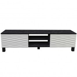 Έπιπλο Τηλεόρασης Lukas 322RTC2150 150x35x40,3cm Marble Effect Black-White BLACK-WHITE