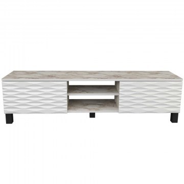 Έπιπλο Τηλεόρασης Lukas 322RTC2151 150x35x40,3cm Marble Effect White