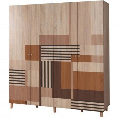 Ντουλάπα Τετράφυλλη Loni 869VEL8688 180x52x192cm Multi