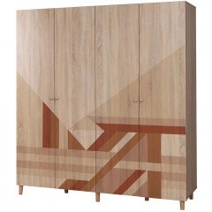 Ντουλάπα Τετράφυλλη Loni 869VEL8689 180x52x192cm Multi