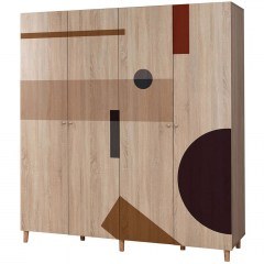 Ντουλάπα Τετράφυλλη Loni 869VEL8693 180x52x192cm Multi