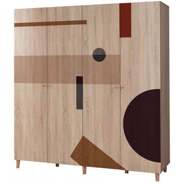 Ντουλάπα Τετράφυλλη Loni 869VEL8693 180x52x192cm Multi