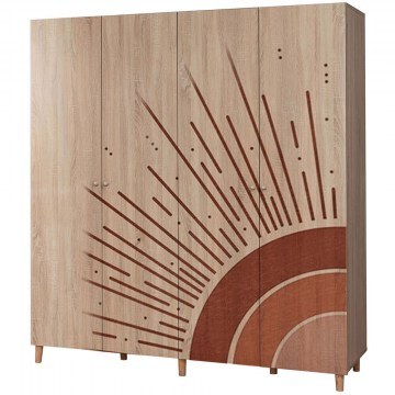 Ντουλάπα Τετράφυλλη Loni 869VEL8694 180x52x192cm Multi