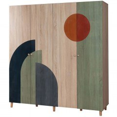 Four-Leaf Wardrobe Loni 869VEL8696 180x52x192cm Multi