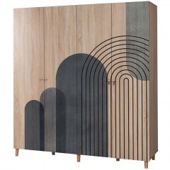 Ντουλάπα Τετράφυλλη Loni 869VEL8697 180x52x192cm Multi