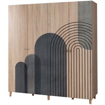 Ντουλάπα Τετράφυλλη Loni 869VEL8697 180x52x192cm Multi
